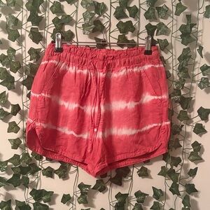 American Eagle Outfitters Pink and White Athletic Shorts